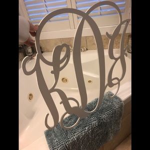 kDj initials wooden sign